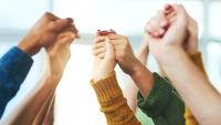Fists hands raised